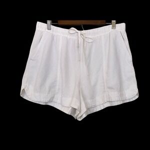 Universal Thread White Linen Blend Drawstring Shorts Womens Large Casual Summer